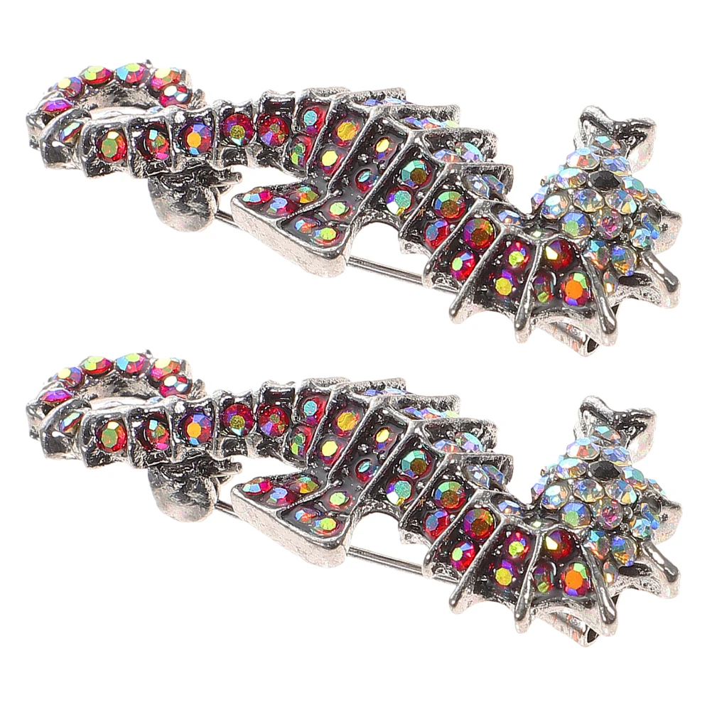 

2 Pcs Brooch Colorful Crystal Rhinestone Jewelry Women Dress Bag Hat Scarf Shawl Ocean Animal Lapel Pin