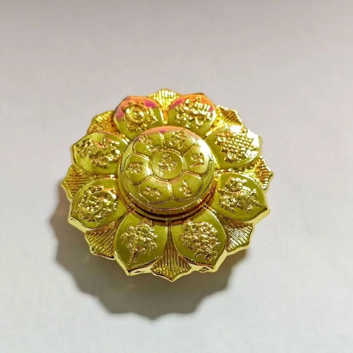 Thumb Turn Round Wheel Buddhism items, Tantra Crafts Alloy Material Crafts, Automatic Rotation Six-word Mantra, constellation