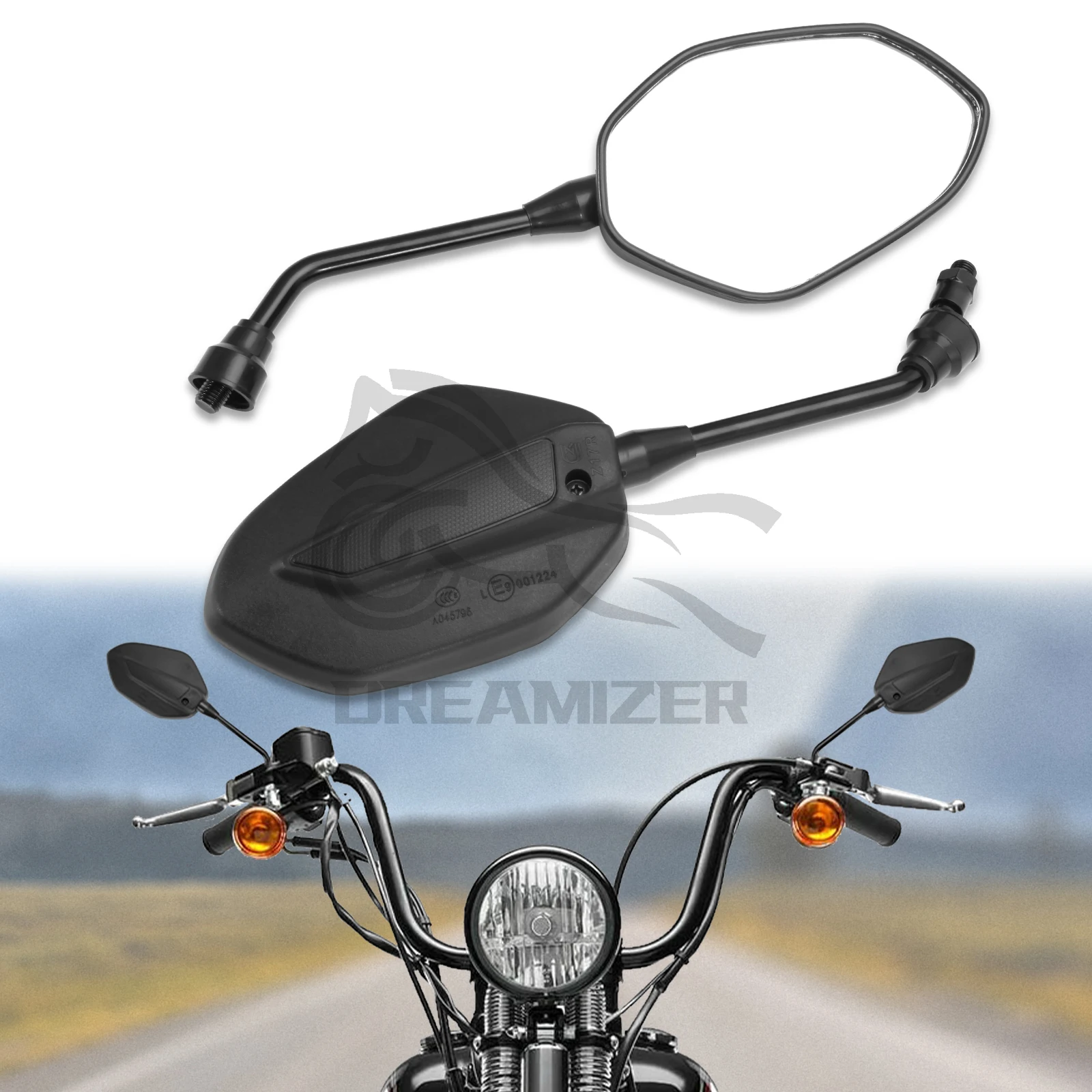 

Universal 1Pair 10MM For Harley Honda Yamaha Suzuki Motorcycle Rear View Rearview Side Mirror Motorbike Accessories