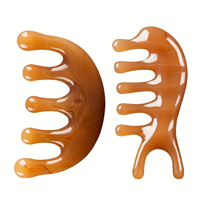 Resin Massage Scalp Comb Hair Brush Massage Comb Scalp Meridian Comb for Stress Relief