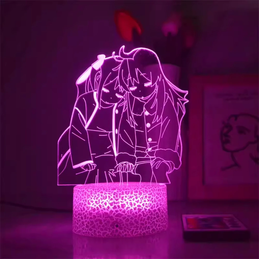 Anime Figura 3D LED Acrílico Lâmpada Do Quarto, Manga Girls Night Lights, Lâmpadas de Cabeceira, Ornamentos com Controle Remoto, Presentes, 7 Cores, 16 Cores