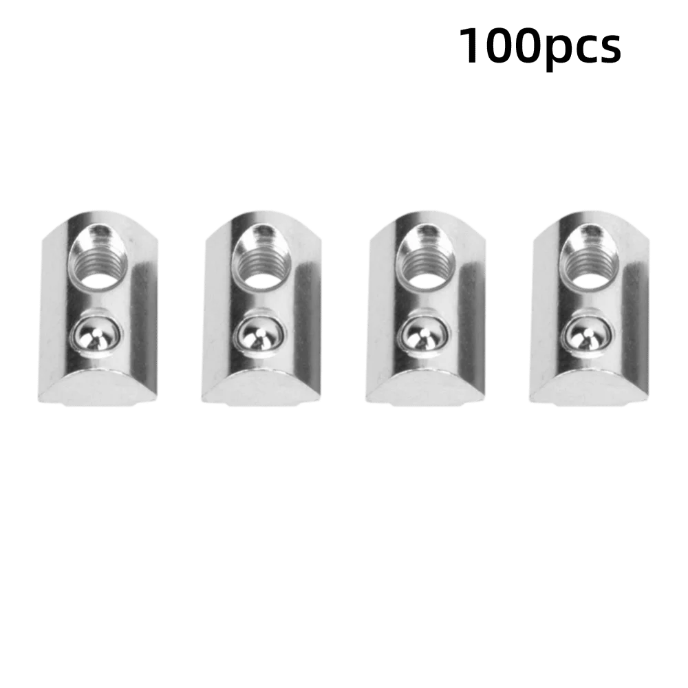 100pcs Versatile 4040 Series T Slot Spring Nuts Half Roll In Spring Durable Spring T Nuts Half Round T Nut Aluminum Profiles