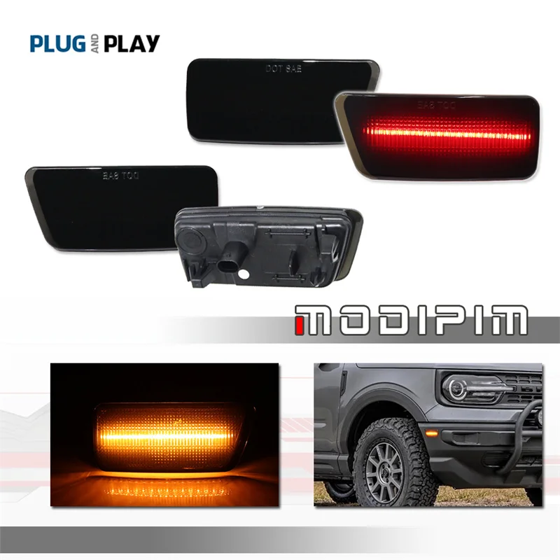 

Car Front Rear Bumper Side Marker Turn Signal LED Lights For Ford Bronco Sport Badlands/Base/Big Bend/Outer Banks/First Edition