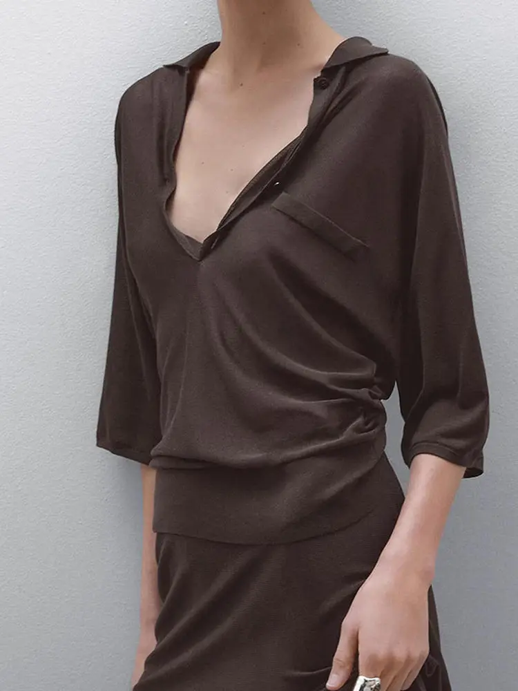 M Series Women's Summer New Sle Vintage Loose Casual Lightweight ort Sve  irt Busin Casual Top