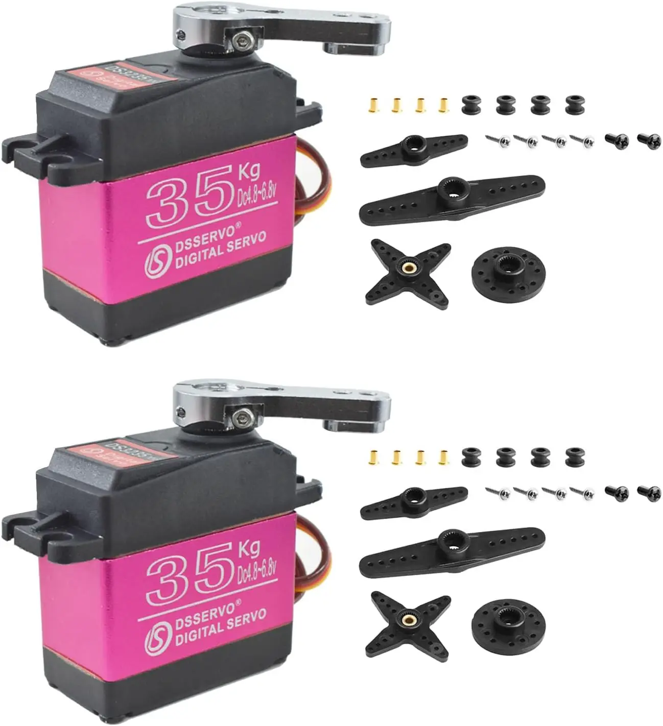 

2Pcs 35KG Digital Servo 4.8-6.8V DS3235MG Steel Gear Waterproof RC Motor Servo for 1/8 1/10 Baja RC Car Rock Crawler Truck Buggy