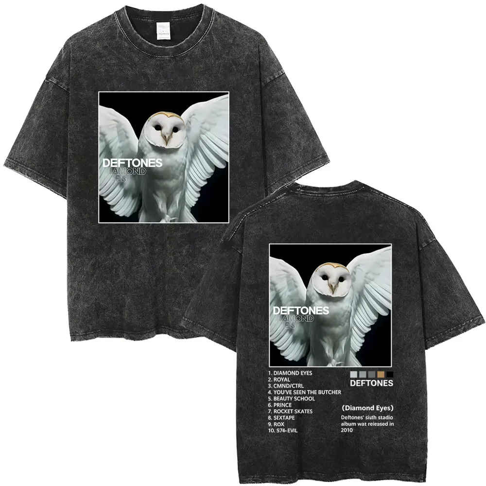 Washed Vintage Rock Band Deftones Around The Fur Album Graphic T-shirts Men Alternative Heavy Metal T-shirt Oversized T Shirts