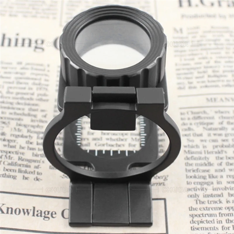 

A20F-Pocket-Sized 20X 30Mm Metal Folding Double Glass Optical Lens For Reading Textile Magnifiers