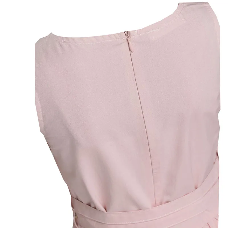 فستان صيفي أزرق أصفر وردي للفتيات جديد 2025 فساتين لطيفة للفتيات 10-12 6 7 8 9 11 13 14 15 17 18 20 25 سنة مع بطانة #6