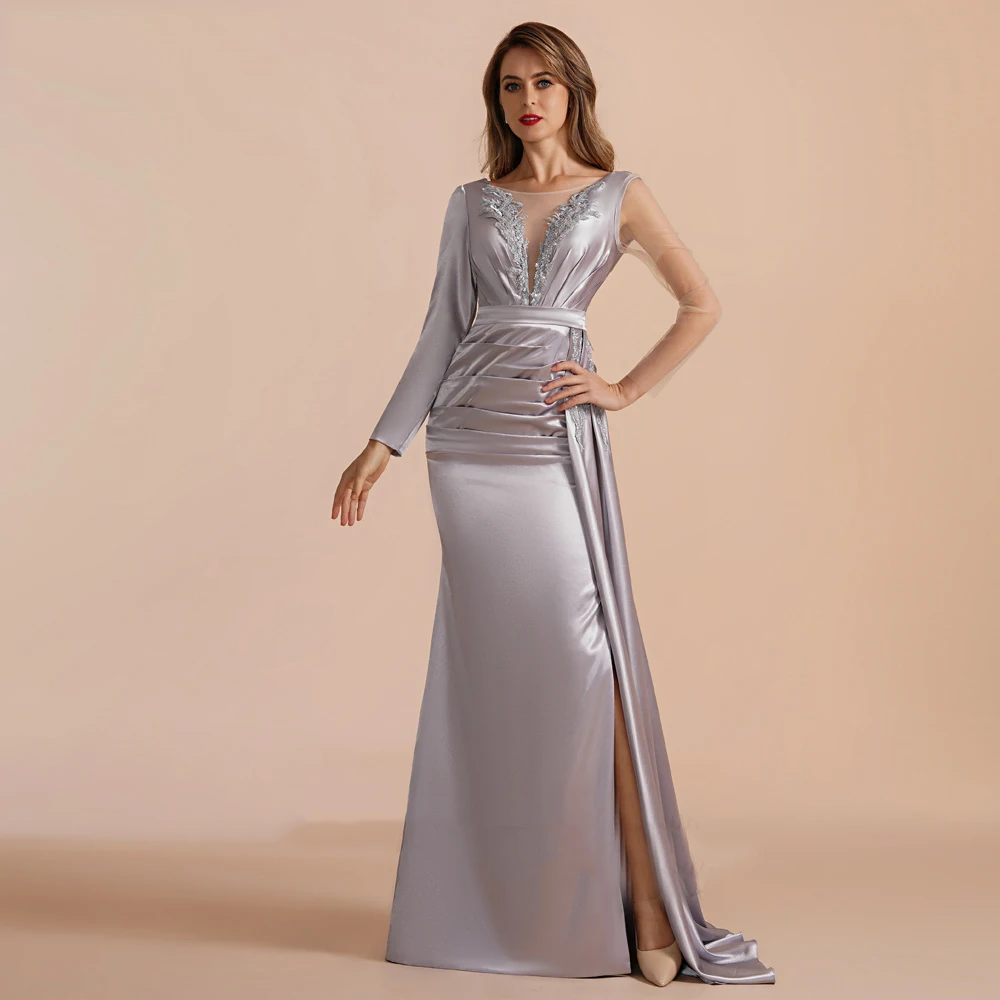 

2024 Illusion Light Mermaid Women Evening Dresses Sexy Luxury Formal Prom Gowns Dubai Party Start Of School Season Robes 2024