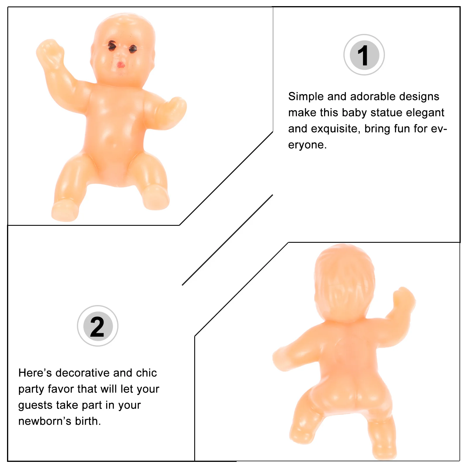 

30pcs Baby Shower Party Favors Gift Statue Figurines Plastic Newborn Celebration Decor Small For Guests