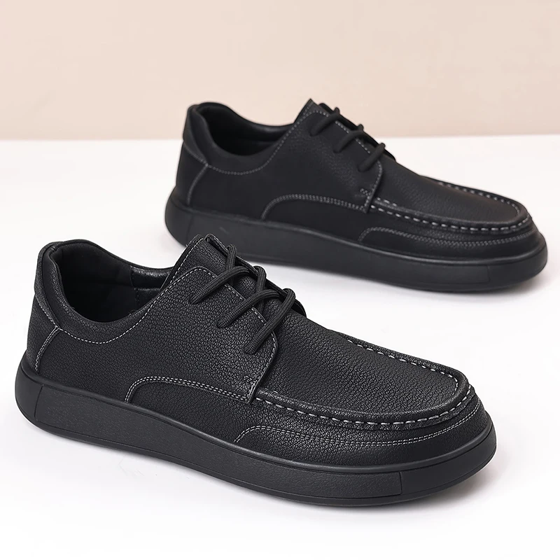 

Men Flats Shoes Lace Up High Quality Casual Leather Flat Shoes Men Business Oxford Fashion Dress Shoes Male Work Shoe Sapatos