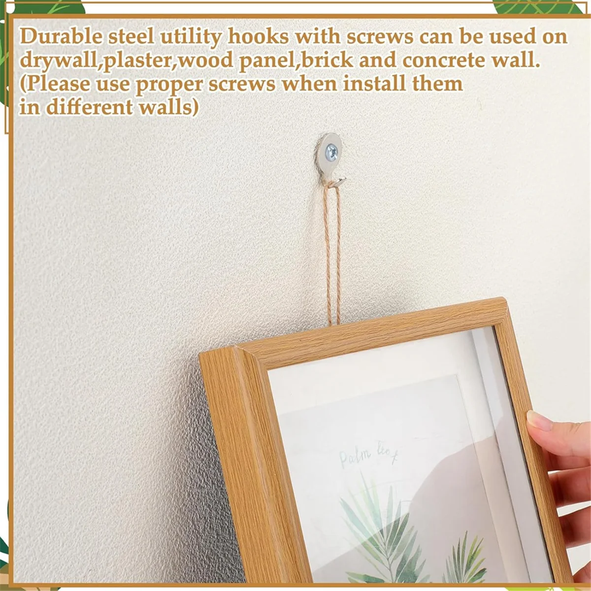 ELBA_30 Lb Utility Hanger Wall Hook Utility Zinc Plated Keyhole 40Pack