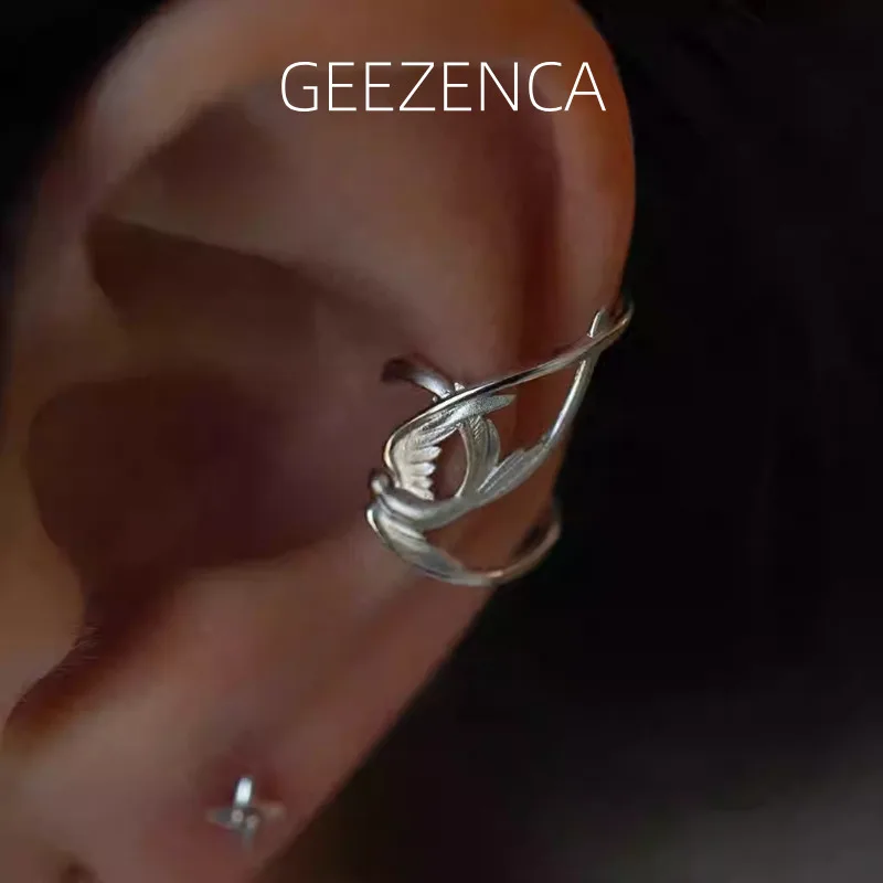 

GEEZENCA цельные серьги-клипсы из стерлингового серебра 925 пробы с ласточкой и птицей, женские изящные модные серьги-манжеты без пирсинга, эффектные серьги в подарок