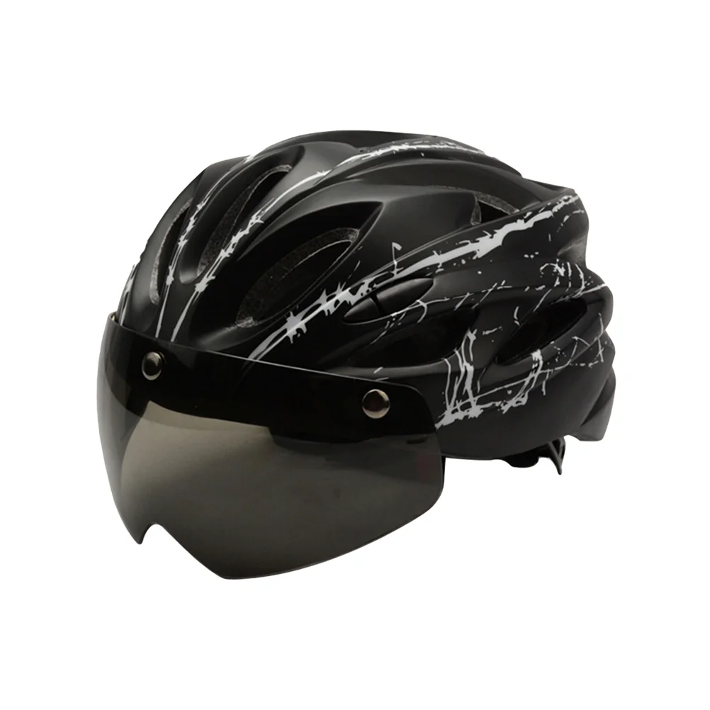 Bike Breathable Windproof Safety Riding Caps Mountain Road Helmets Removable Lens Venting Vents