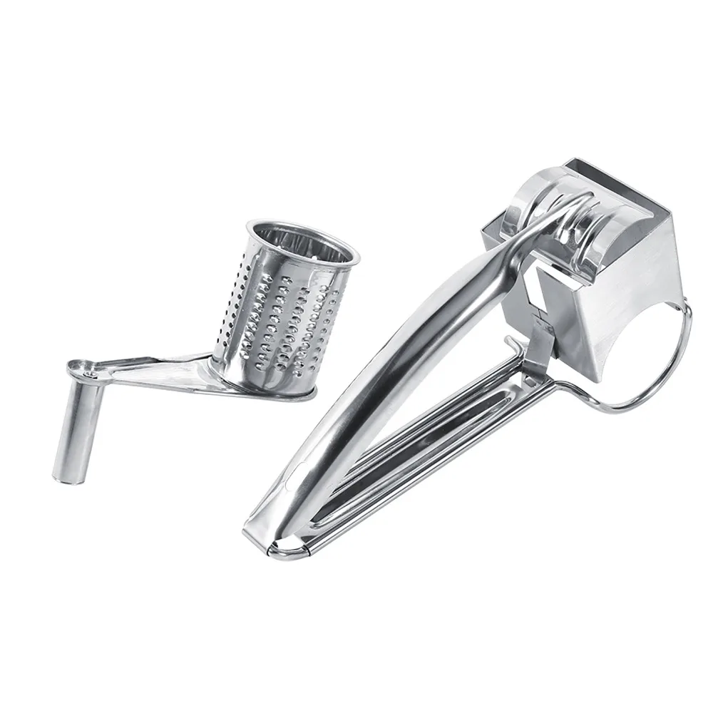 Stainless Steel Rotate Cheese Grater Multifunctional Hand Crank Cheese Shred Tool Easy-to-Use Ergonomic Manual Rotate Grater