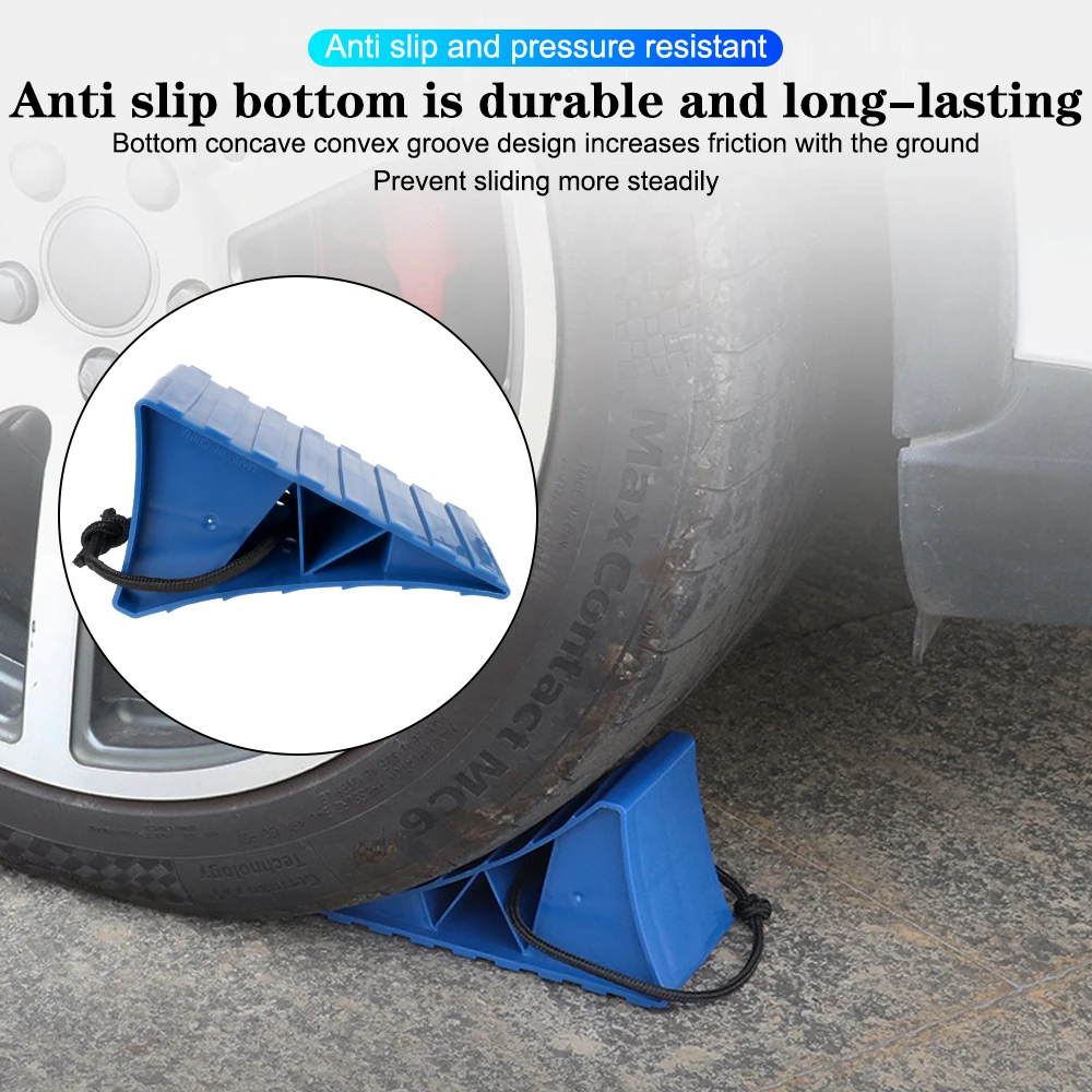 Wheel Stoppers Anti-Slip Wheel Chocks for RVs Trailers Trucks Prevents Rolling Away Portabe Chock Blocks Tire Stopper for Cars