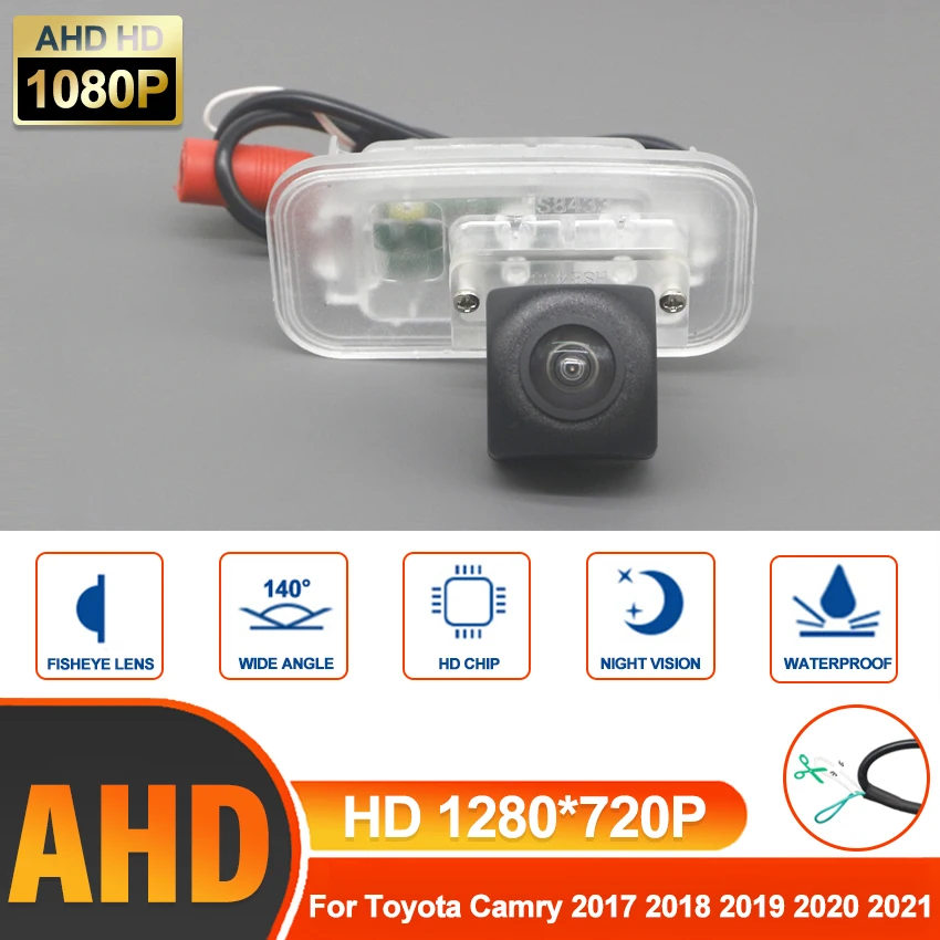 

Камера заднего вида для Toyota Camry 2017-2021, CCD HD AHD, ночное видение, камера для парковки и заднего хода
