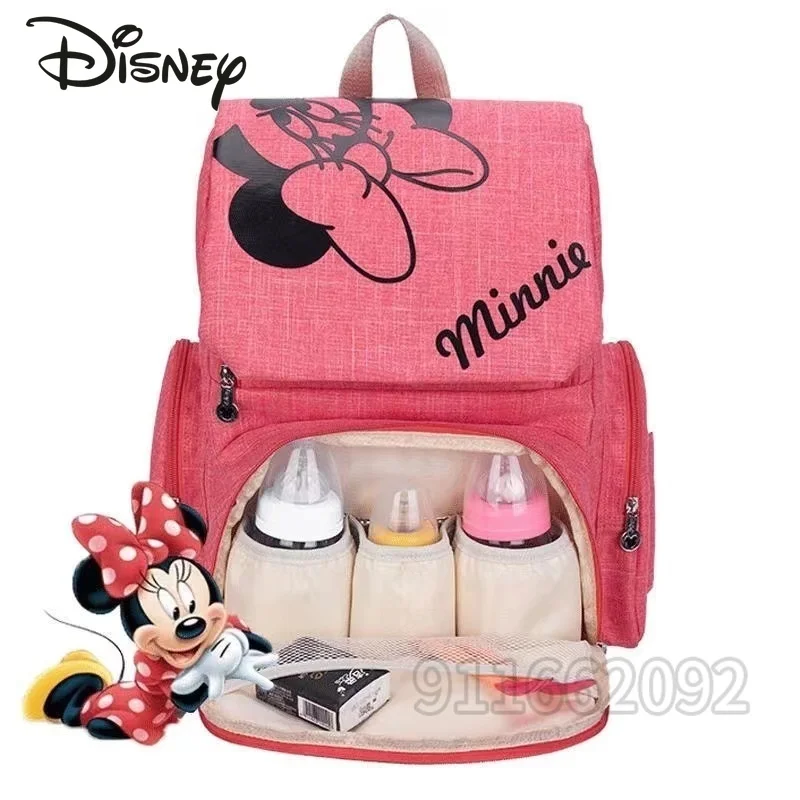 Disney New Diaper Bag Backpack Cartoon Fashion Baby Bag Luxury Brand Original Baby Diaper Bag Large Capacity Multi Function