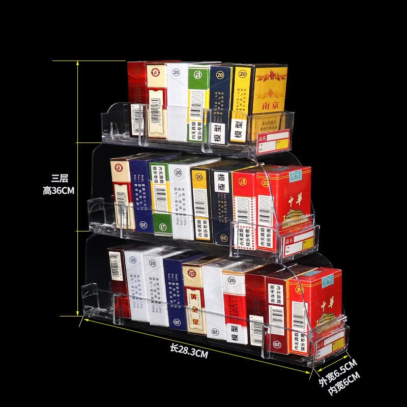 Splicable Automatic Cigarette Dispaly Holder Showcase Automatic Clear Cigarette Case Pushers Rack for Supermarket Store Retail