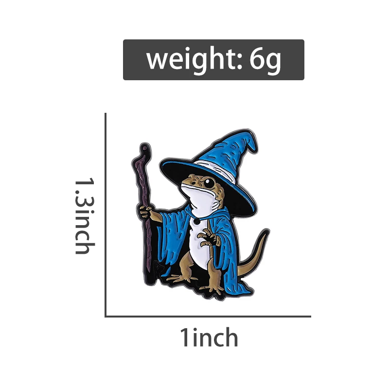 سحلية معالج المينا دبابيس الشرير القوطية الأزرق الحيوان دبابيس معدنية تزيين ظهره الملابس شارة التلبيب مضحك مجوهرات هدايا