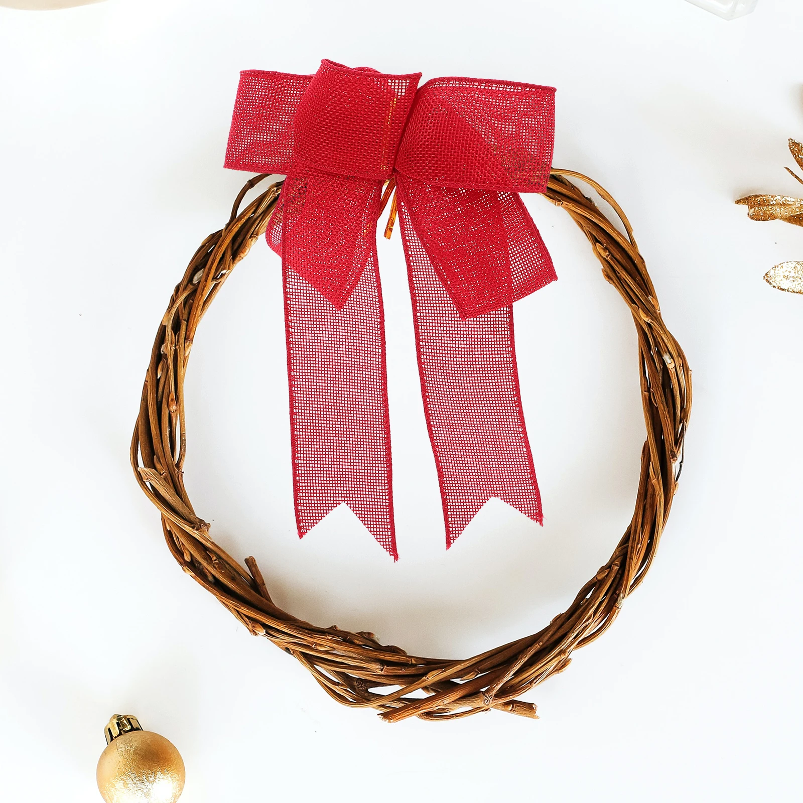 

4 Pcs Swallowtail Bow Gift Packaging Christmas Decor Topper Linen Party Decorations