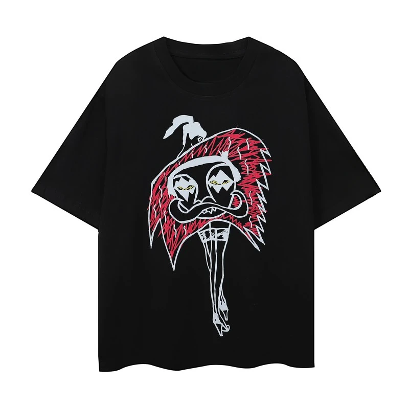 

HACULLA Street Graffiti Print Short-sleeved Base Shirts, Summer Men's and Women's Pure Cotton Casual Round-neck T-shirts