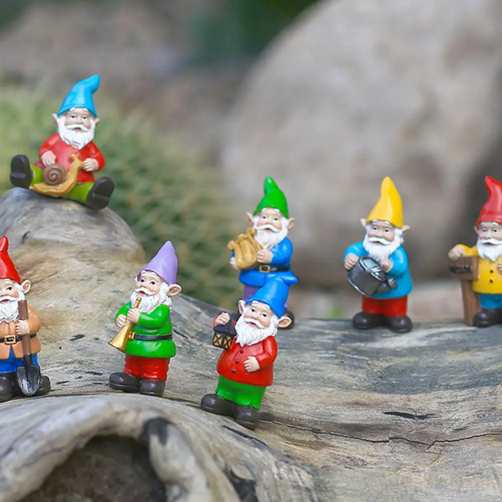 

Набор миниатюрных гномов из смолы: очаровательные поделки ручной работы, высококачественные и долговечные украшения для дома, сада, балкона, рождественский подарок