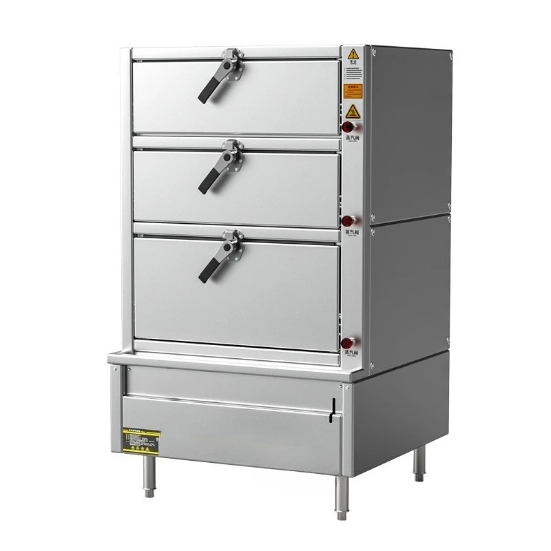 Commercial 3-Door Electric Steam Cabinet Large Capacity Food Steamer for Seafood Vegetables for Restaurant  Party Catering 380V