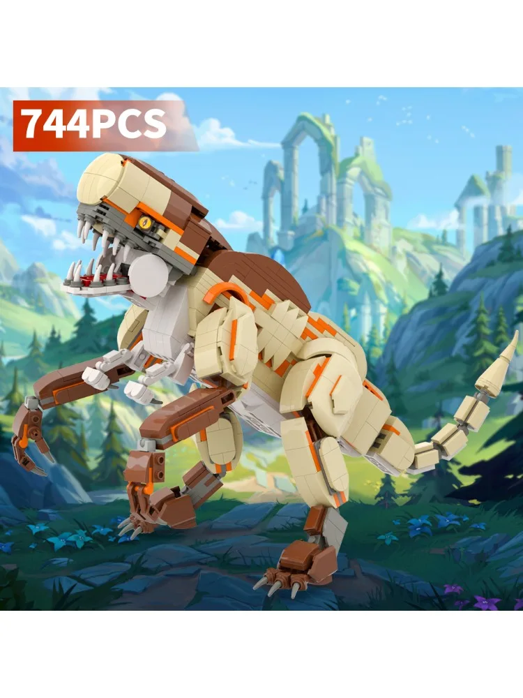 Klocki konstrukcyjne przedhistorycznego gigantycznego dinozaura, zabawki STEM, figurki dinozaurów, model DIY, zabawka z klocków na prezent świąteczny lub urodzinowy. — 2