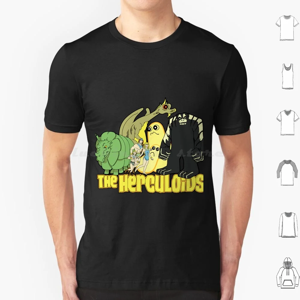 Camiseta Herculoids 6XL de Algodão, Estampa Vintage de Desenho Animado dos Anos 70, Monstros de Quadrinhos, Saturday Morning Vintage Rbrow