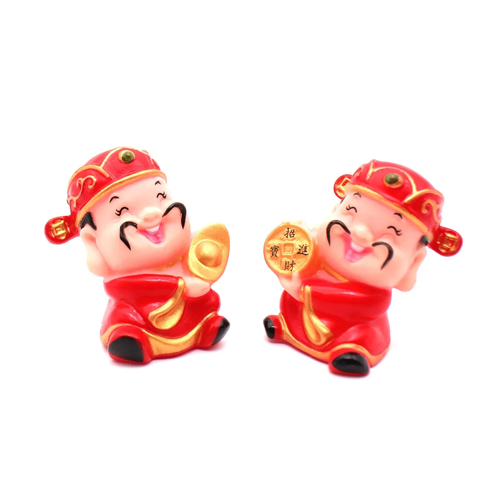 Adornos para tarta de dibujos animados de Dios de la riqueza, decoración de estilo chino, mesa de postre para fiesta, decoraciones para magdalenas de cumpleaños, 3 uds.