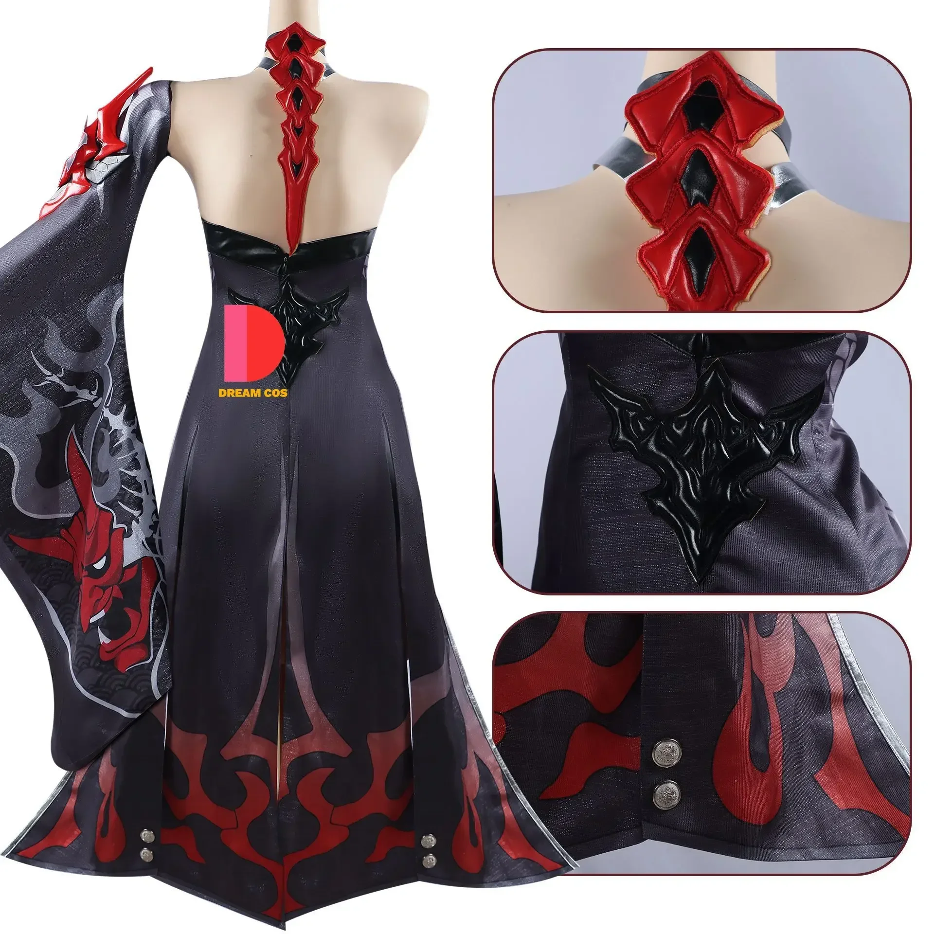 Honkai Star Rail Acheron Cosplay Costume Game Dress Wig Full Set Women Role Play Carnival Party Clothes with Huangquan Prop