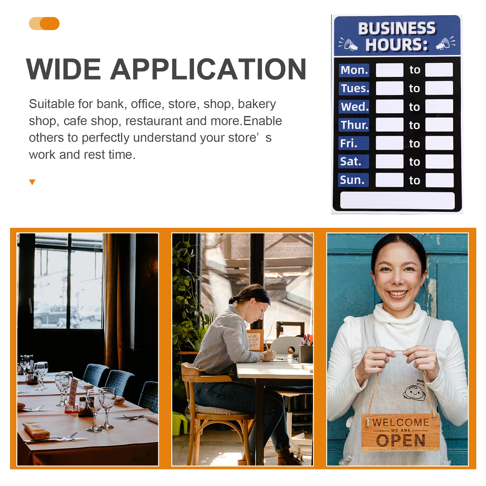 สติ๊กเกอร์เปิดร้าน PVC กันแดด กันน้ำ ป้ายธุรกิจสำหรับร้านกาแฟ ป้ายเวลาทำการ ป้ายเปิดร้าน