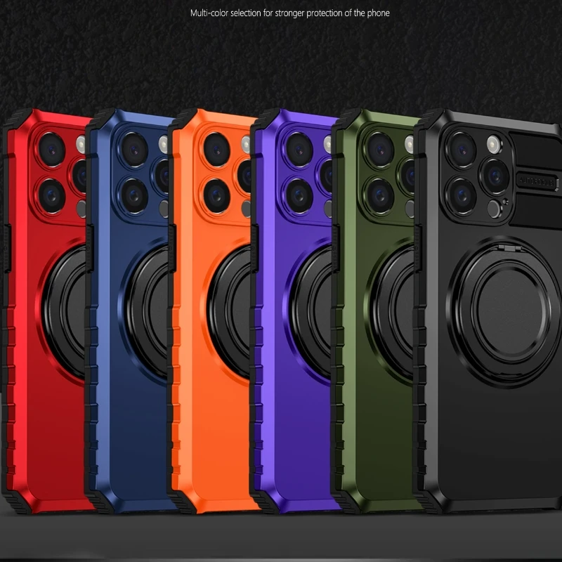

Phone Case For Iphone 11 Pro Max Integrated Bracket Rotating Magnetic Suction Drop Protection Full Cover