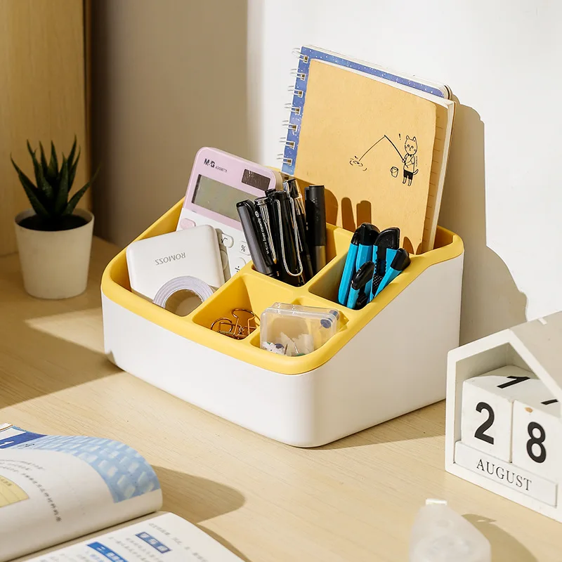 

Simple Dual-Color Storage Box, Desktop Remote Control Box, Office, surrounding Objects, Computer to Organize Large Box