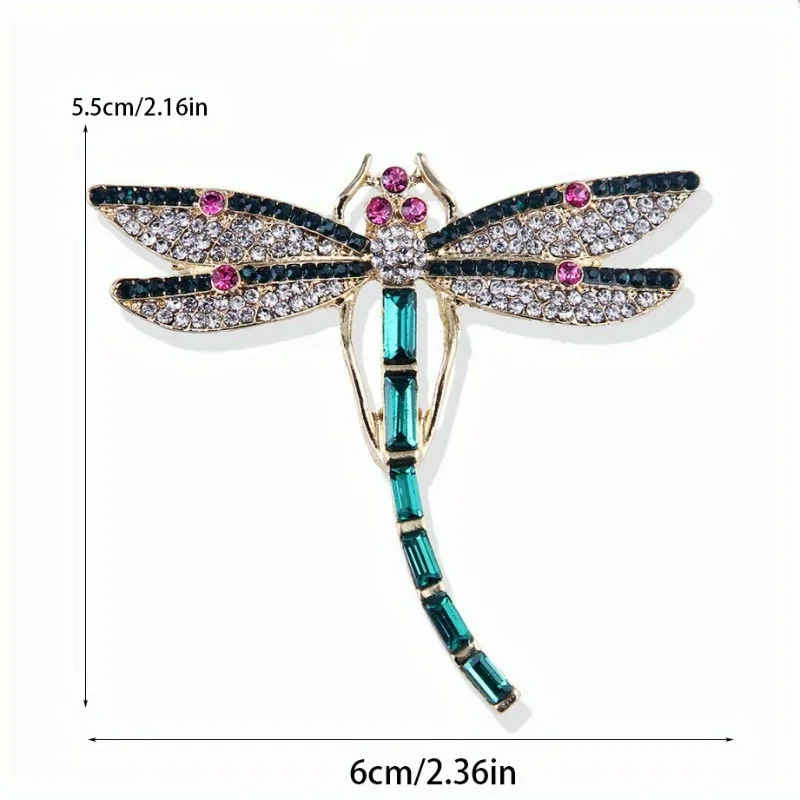 Mode Kristall Vintage Libelle Brosche Große Insekt Broschen Für Frauen Pins Hochzeit Schmuck Zubehör