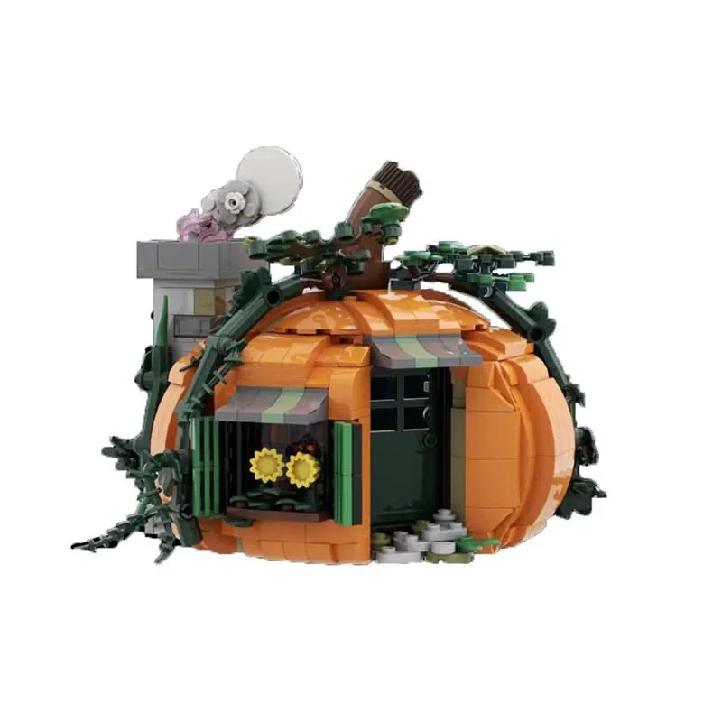Moc blocos de construção outono aldeia a abóbora casa modelo tecnologia tijolos construção conjunto férias presentes diy montagem brinquedos