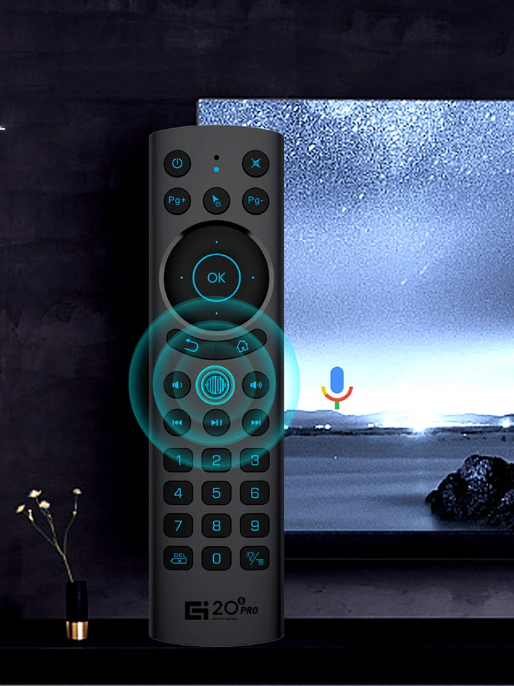 G20S PRO BT Air Mouse rétro-éclairé lumière 2.4G Gyroscope sans fil télécommande intelligente avec voix IR apprentissage pour Android TV Box