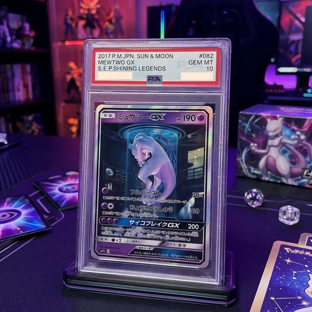 DIY PTCG Rating Card 2017 P.M.JPN. SUN & MOON MEWTWOGX S.E.P.SHINING LEGENDS 10points Hobby Anime Game Collection Card Toy