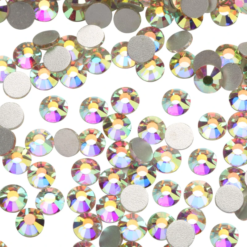 

1440 Pieces SS3-SS34 Clear Crystal Flat Back Brilliant Round Rhinestones Glass Stones Glitter Gems Transparent Faux Diamond