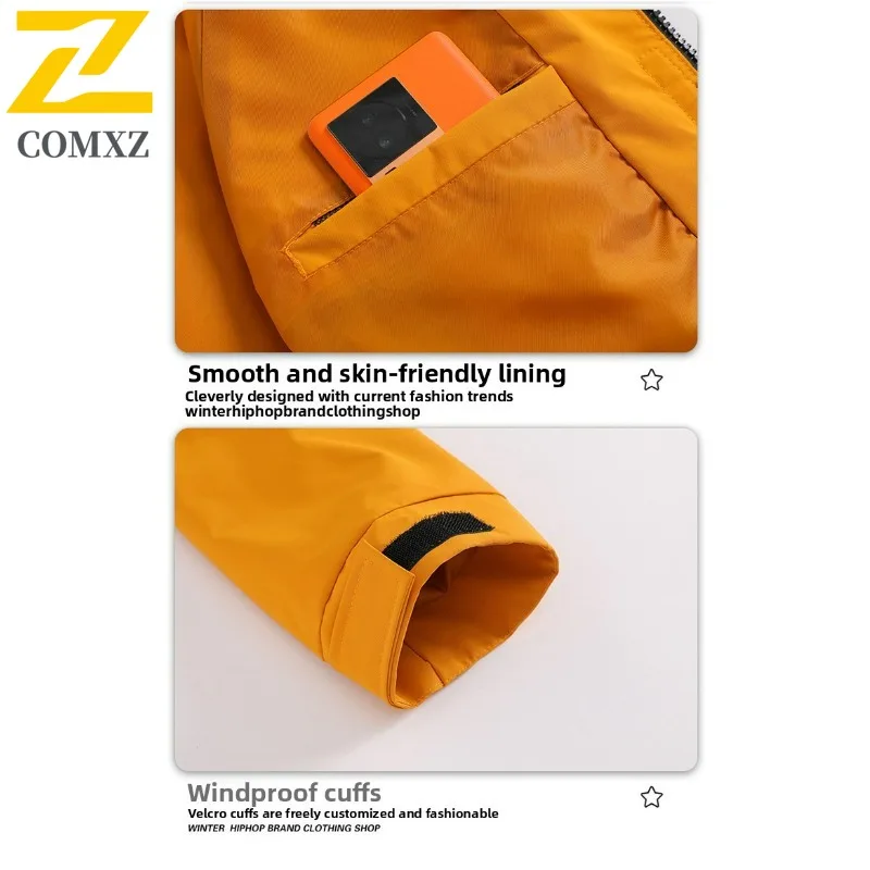 COMXZ الرجال السائق سترة عالية الموضة يندبروف في الهواء الطلق مقنعين الخريف الصيد السفر الستر مقنعين جديد المشي معطف الحد الأدنى #6