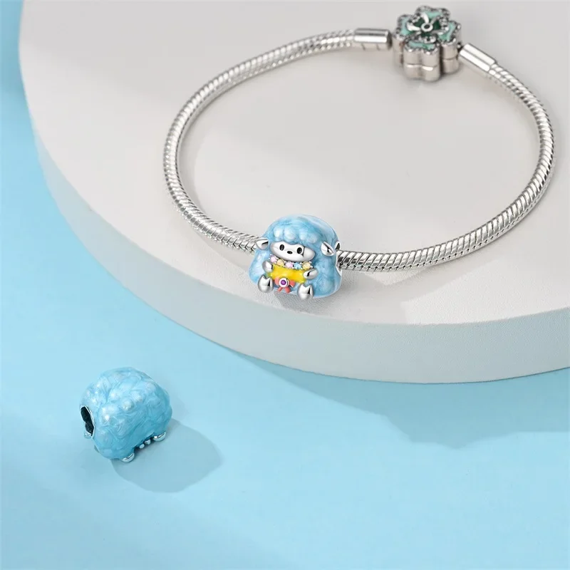 925 Sterling Silver Creative Cat Sheep Charm Bead Fit Pandora Charm bracciale Design originale per le donne gioielli fai da te che fanno regalo