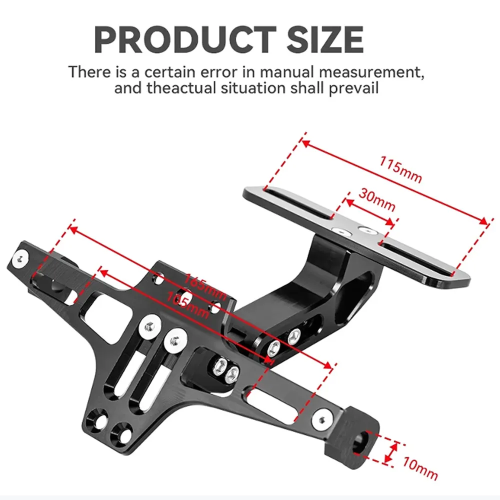 Universal Motorcycle License Plate Holder Number Plate Bracket For BMW R1200GS Yamaha MT07 MT10 Kawasaki Z750 Z800 Accessories