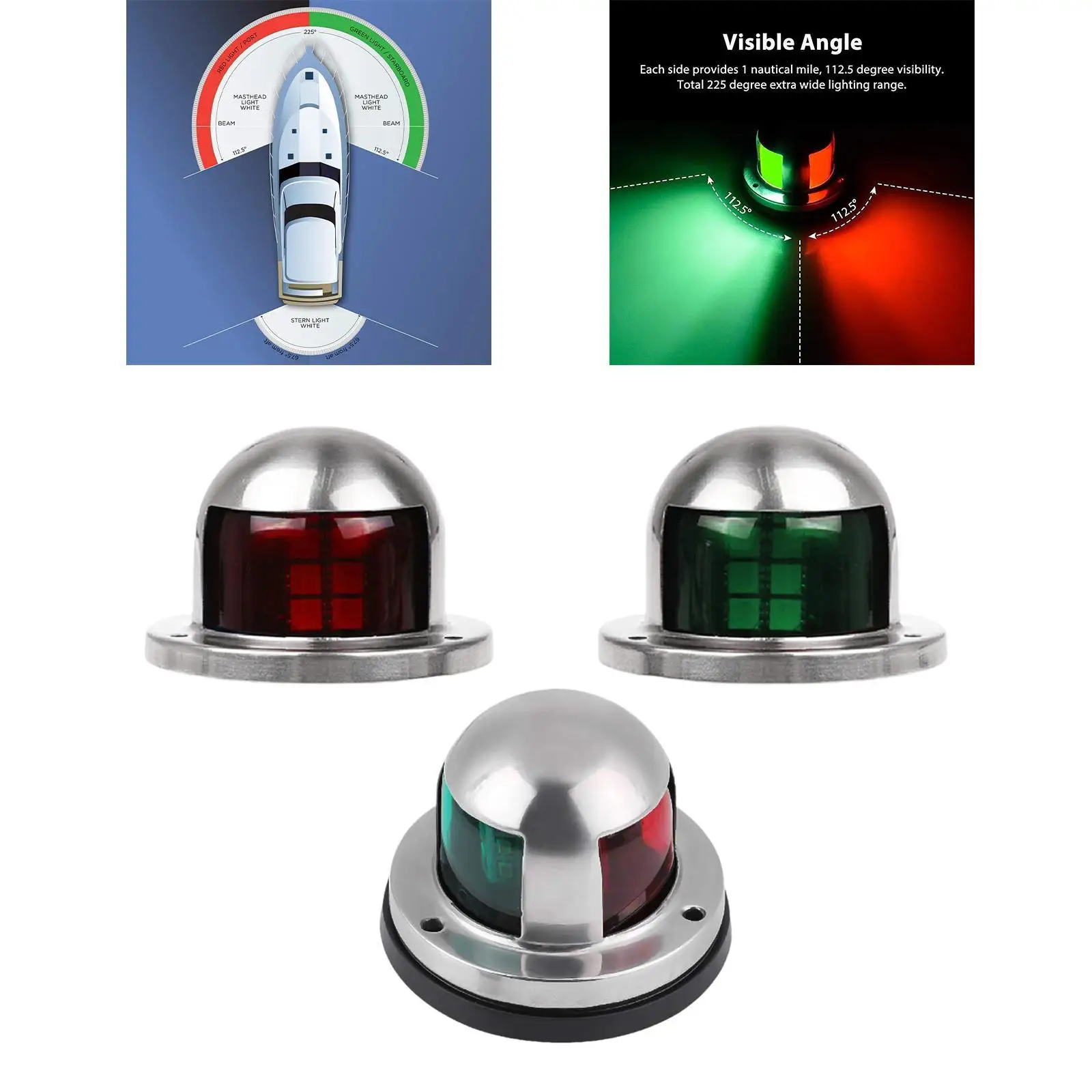 مركبة بحرية الملاحة ضوء مصباح سطح جبل الإضاءة IP68 مقاوم للماء مصباح إشارة لقوارب الكاياك قارب سريع عائم القوارب