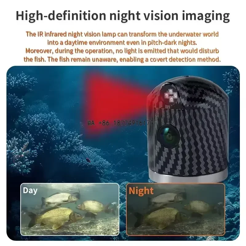 wmwmnu wmwmnu Fish Finders LED Underwater Combo Kit Eco-Friendly Lithium Battery 20-50M Depth IP68 Waterproof LCD Display