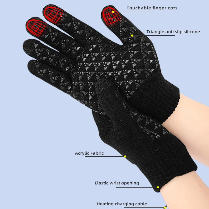 Gants chauffants USB pour écran tactile, mitaines électriques, chauds, cyclisme, course à pied, ski, randonnée, marche, moto métropolitaine, hiver