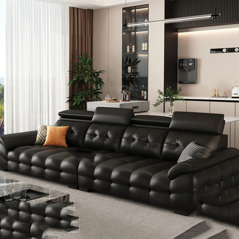 أرائك جلدية للمكتب وغرفة المعيشة مقطعية حديثة مقعد الحب صالة فناء خارجي أريكة أرضية أثاث جناح صالة Divano