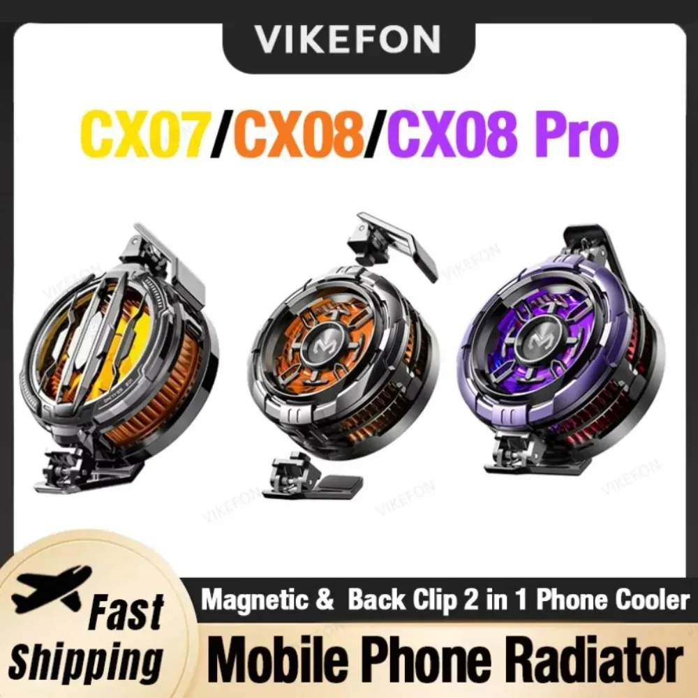 Universal 2 IN 1 Phone Cooler Semiconductor Cooling Magnetic Back Clip CX08 CX07 Fan Freeze Radiator for iPhone iOS Android PUBG