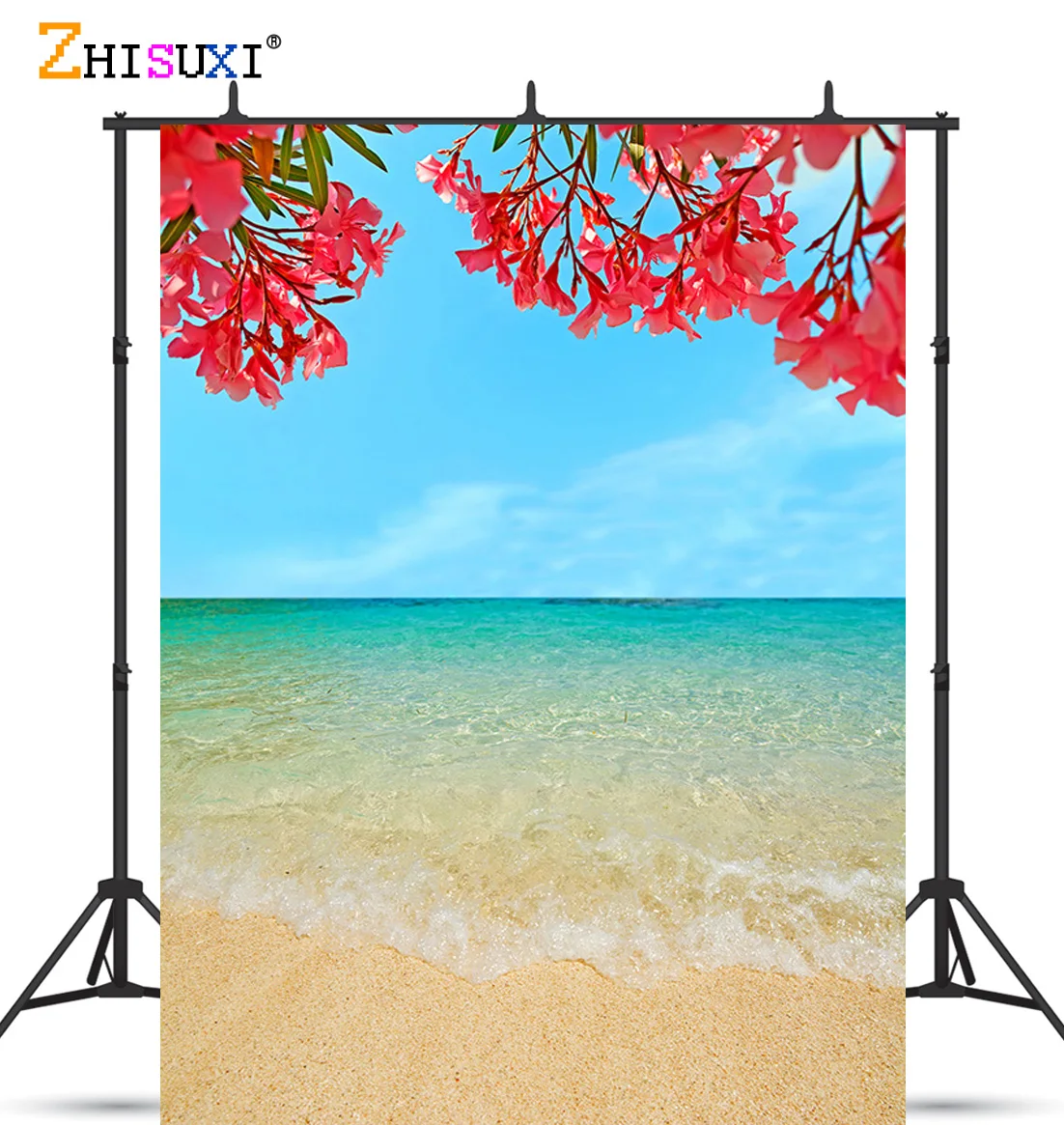 Summer Tropical Sea Beach Palms Tree Photography Background Natural Scenic Photo Backdrops Photo Studio Props 2133 SST-01