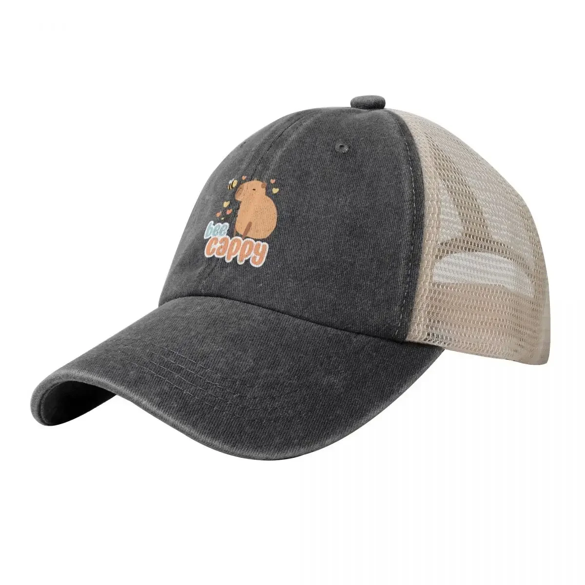 capybara with a cute bee friends - bee cappy - be happy - a cute cartoon capybara chilling Baseball Cap